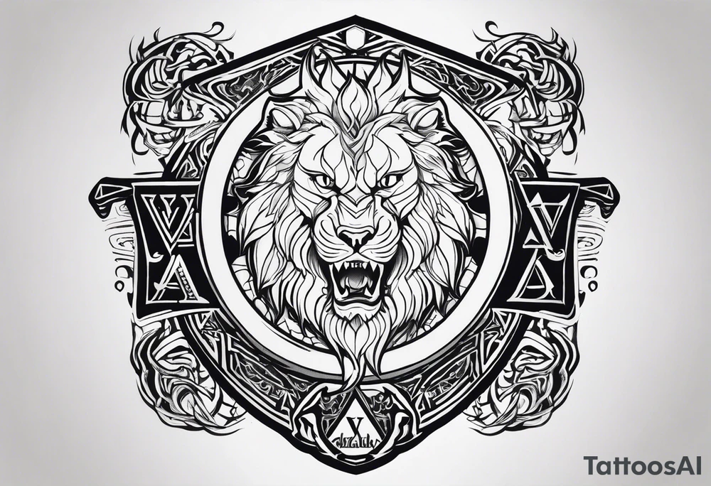 Valhalla sword shield axe Valknut dragon lion tattoo idea Valhalla sword shield axe Valknut dragon lion tattoo idea