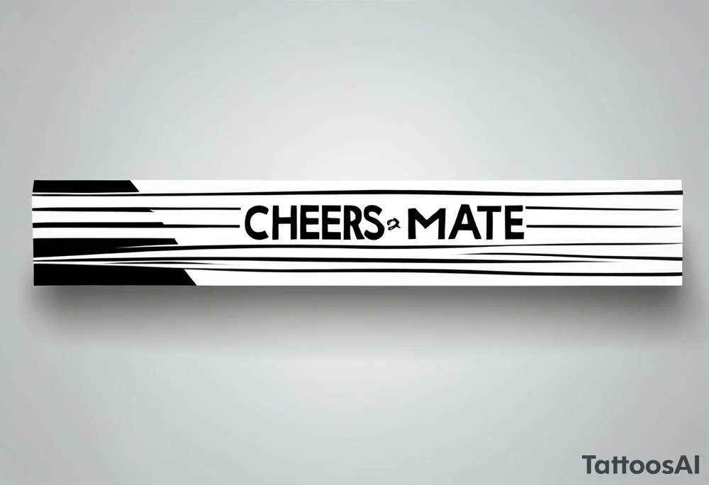 "Cheers Mate" text black and grey ink armband +Celtic +grey Cancer Ribbon +tribal +artistic tattoo idea