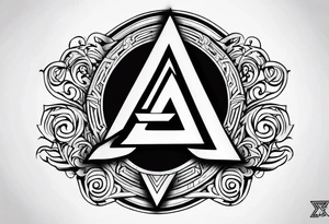 Valhalla shield valknut sword tattoo idea