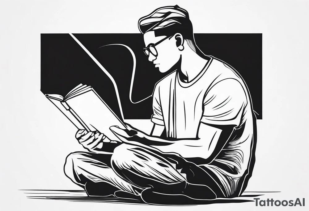 person reading tattoo idea