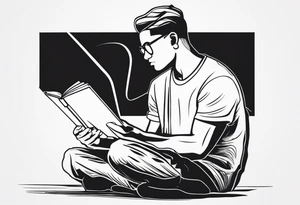 person reading tattoo idea