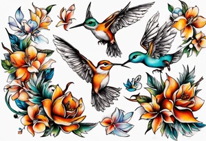 fuchs und kolibri tattoo idea