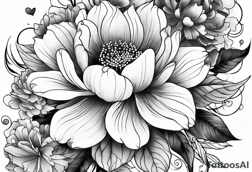 japanese floral tattoo with september 1st birthday tattoo idea