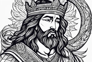 Almighty powerful King Jesus battling the Serpent tattoo idea