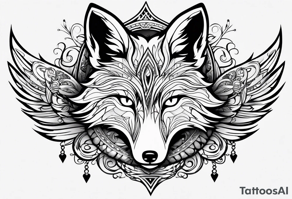 Fox with wings tattoo idea