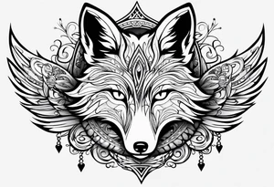Fox with wings tattoo idea