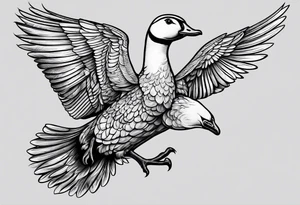 A silly goose dressed as an aviator tattoo idea