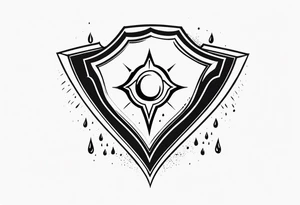 Shield ricocheting tears tattoo idea