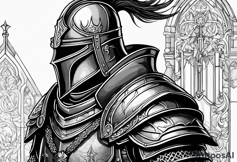 knight with heavy armor tattoo idea