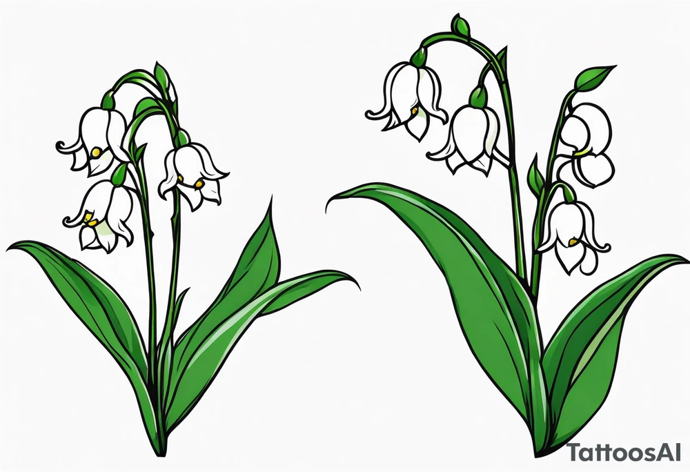 Neo traditional lily of the valley tattoo idea