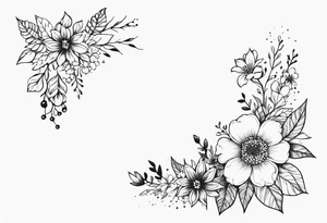 cherche la magie dans tout On collar bones with sparkles and flowers tattoo idea