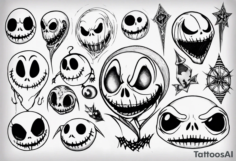 jack skellington and zero tattoo idea