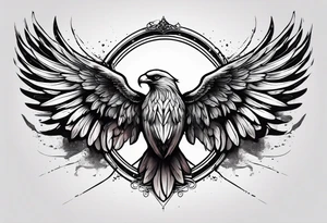 wings with a halo above them tattoo idea