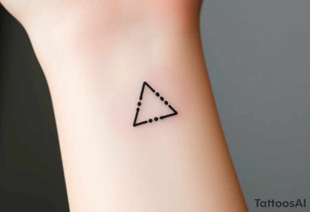 A small tattoo (2x2cm) on my wrist to represent my lesbian identity, but in a subtle way. Fine line. Triangle. tattoo idea