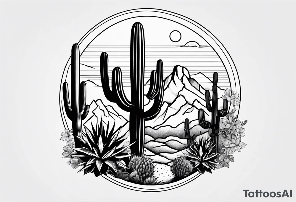 Man, woman, hiking, cactus tattoo idea