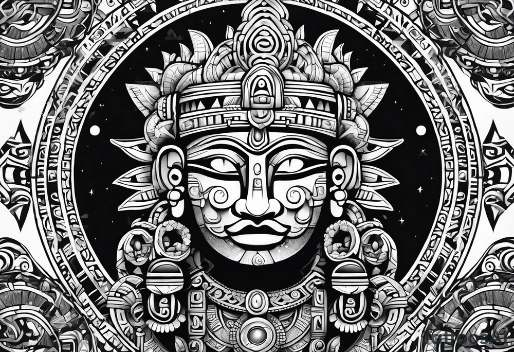 Mayan moon god tattoo idea
