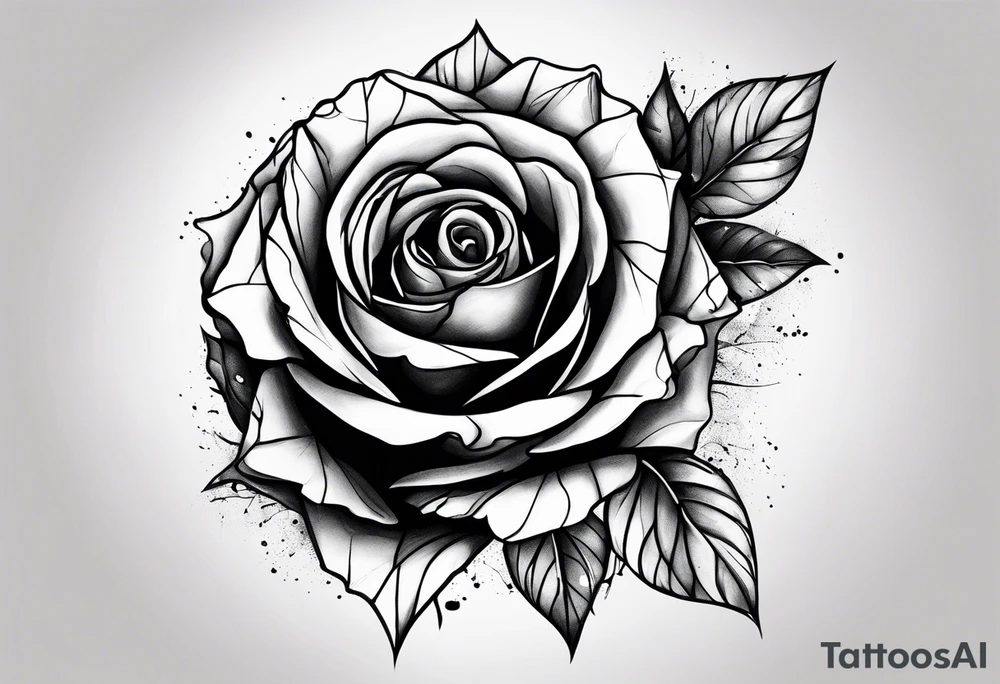Wilted rose with a depression quote tattoo idea