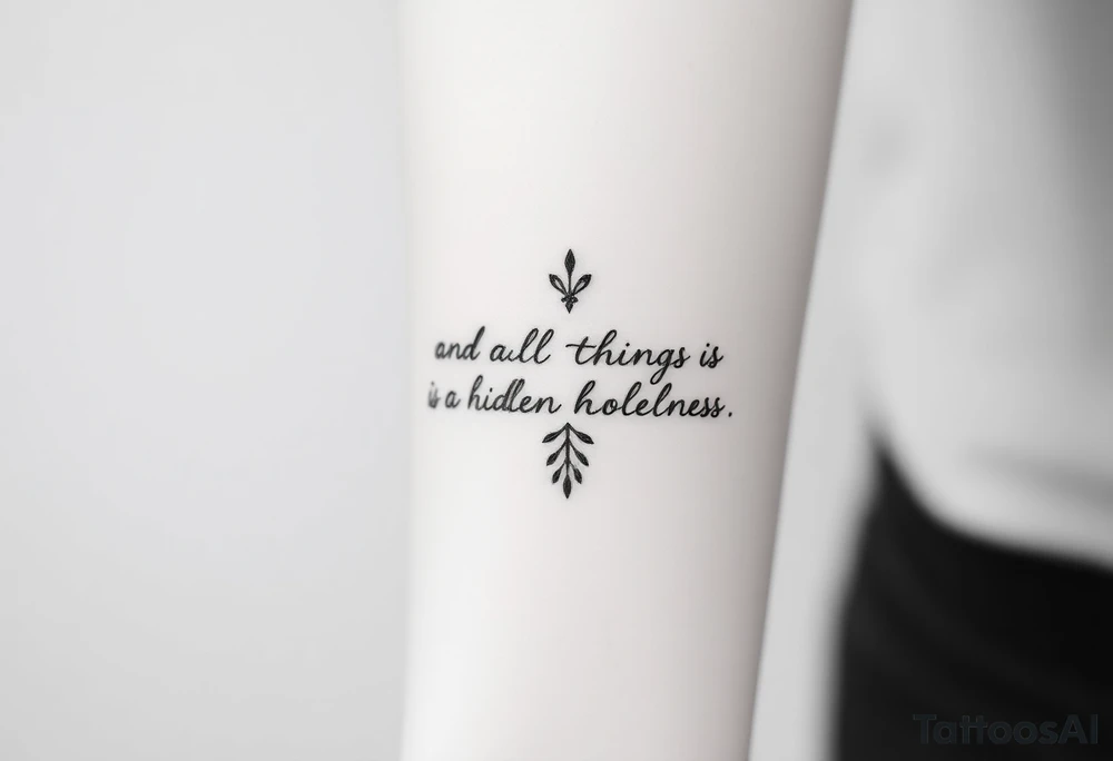 Picture tattoo symbolizing the phrase “in all things there is a hidden wholeness” tattoo idea