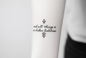 Picture tattoo symbolizing the phrase “in all things there is a hidden wholeness” tattoo idea