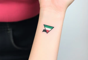 A small tattoo (2x2cm) on my wrist to represent my lesbian identity, but in a subtle way. Fine line. Triangle. Colors of lesbian flag tattoo idea