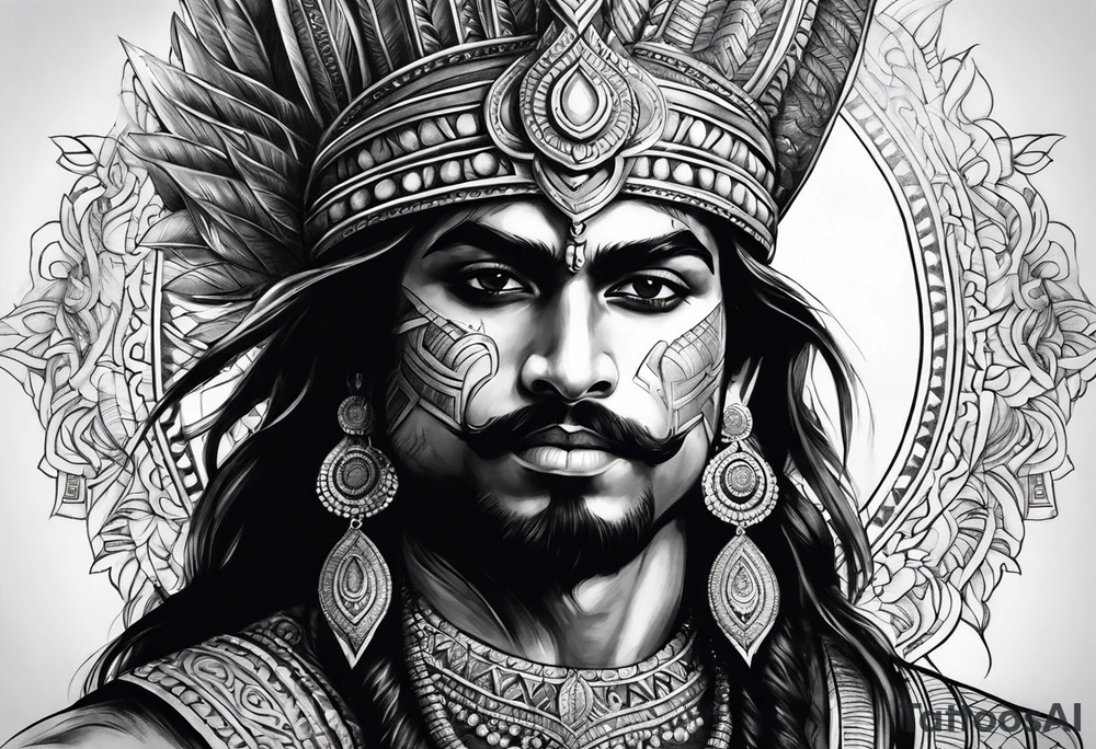 Its a warrior hindu karan tattoo idea