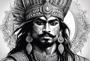 Its a warrior hindu karan tattoo idea