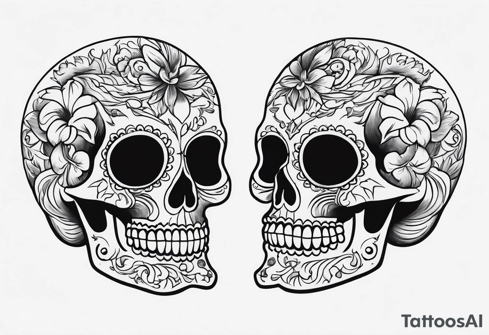 Mexican skull with smoke coming from the bottom tattoo idea