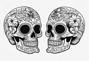 Mexican skull with smoke coming from the bottom tattoo idea