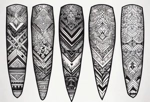 Leg sleeve with cool patterns tattoo idea