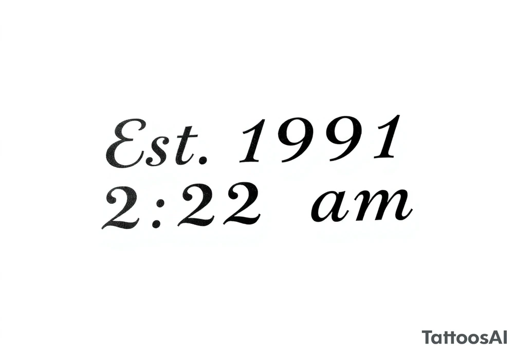 Est. 1991  2:22 am tattoo idea