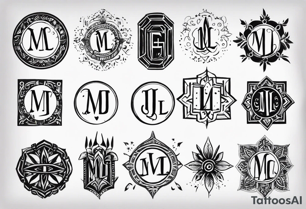 Create a small moluccan style tattoo on the forearm with the initials MLJ, date of birth 22/09/22 tattoo idea