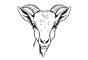 cute goat face tattoo idea