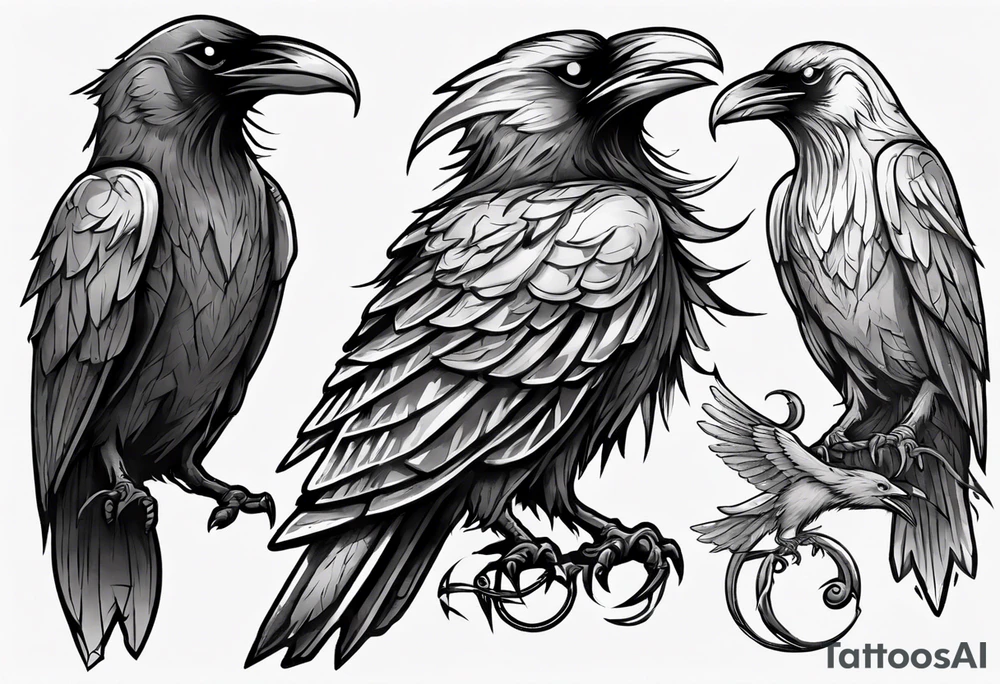odin's ravens tattoo idea