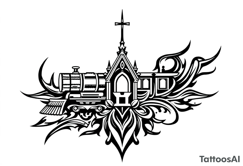 Hurricane, train, Phi Sigma Nu, Duke University Chapel tattoo idea