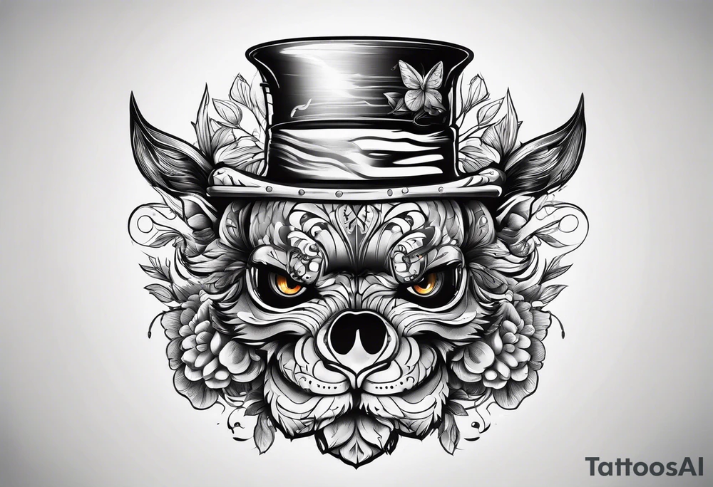 animal smoking cigarette tattoo idea