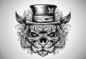 animal smoking cigarette tattoo idea