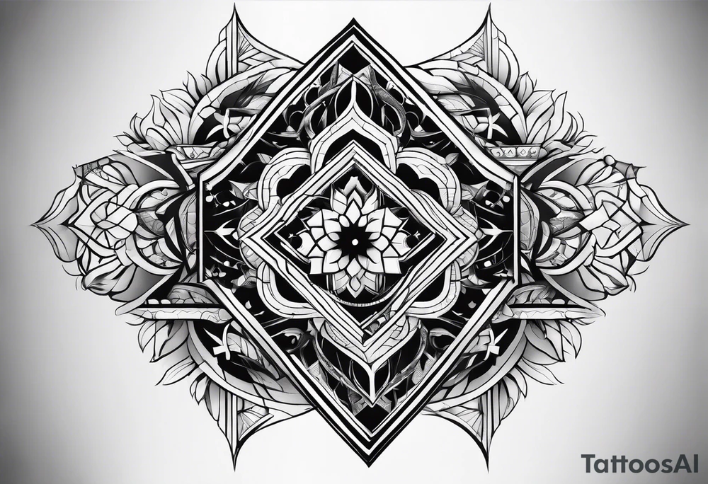 Geometric sleeve tattoo idea