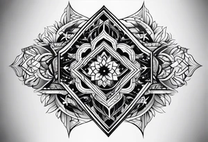 Geometric sleeve tattoo idea