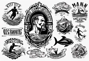man swimming, no details tattoo idea