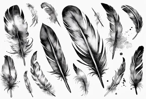 feather and birds tattoo idea