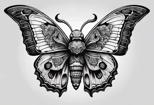 Butterfly to encorperate a skull and a rams head like a death moth tattoo idea