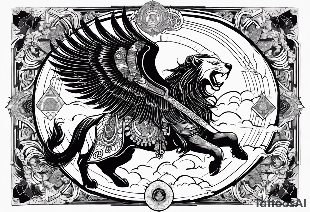 black kali, goddess pirate, alien, angel, pachamama, valkrye, warrior, flying, skull, lotus azul, wing, eagle, zenza resonance, stars, 5D, anahata chakra, death, durga, riding on a tiger, flying lady tattoo idea