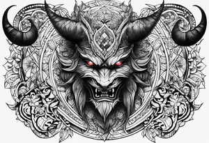 the shadow of a demon following a men tattoo idea