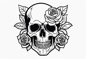 Skull with rose tattoo idea