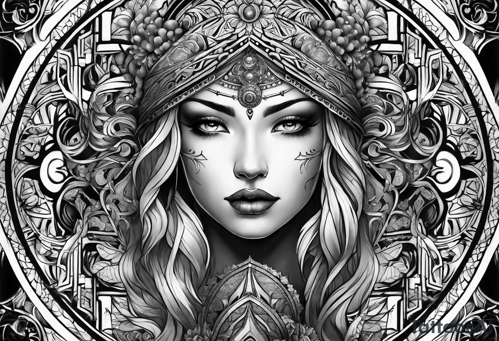 sacred moon tattoo idea