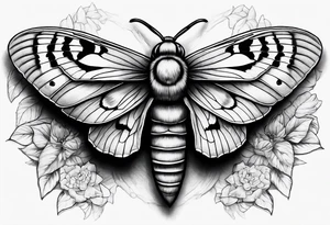 Death hawk moth with shadows to look like it’s flying tattoo idea