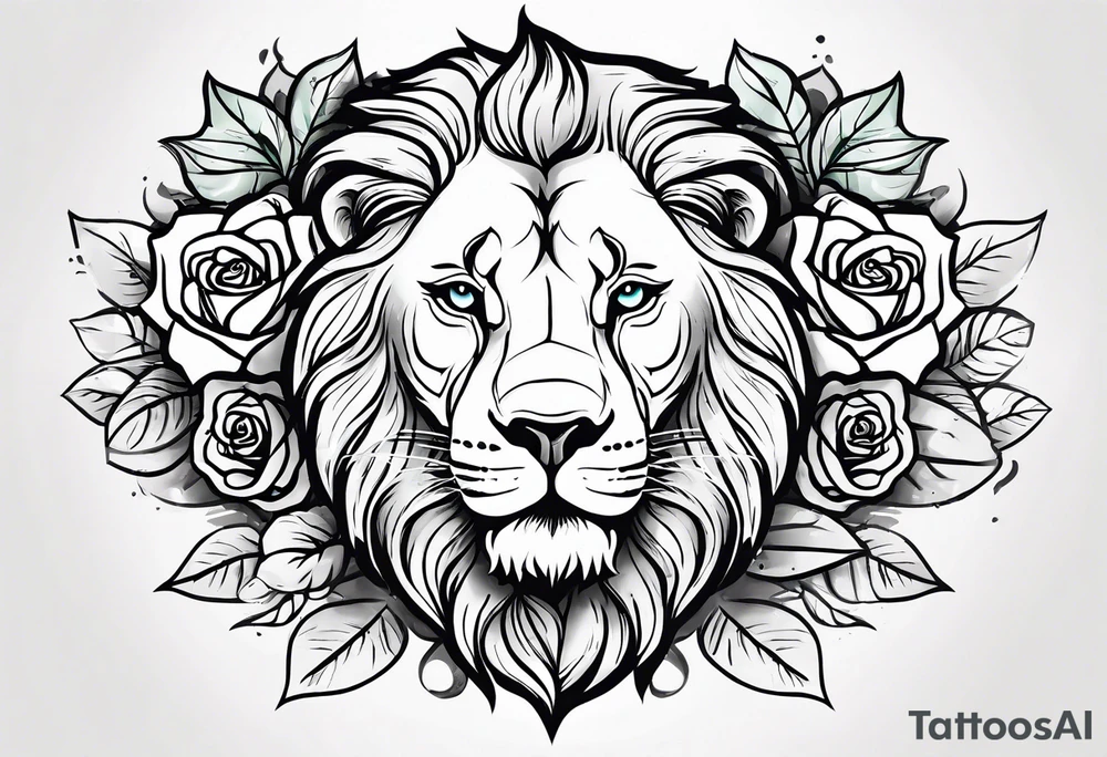 Rose and a lions tattoo idea