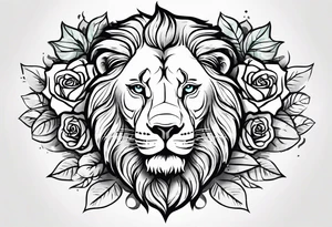 Rose and a lions tattoo idea