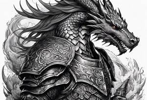 knight and dragon tattoo idea
