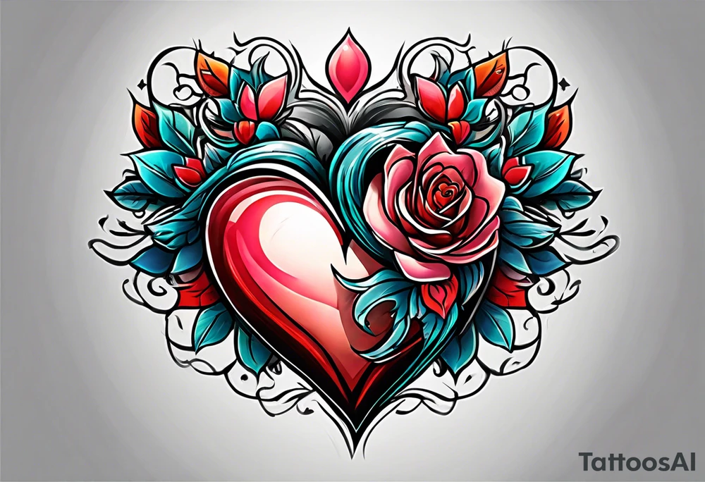 heart tattoo with open in middle tattoo idea